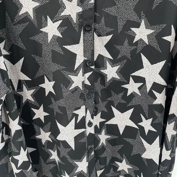 TORRID Blouse Size 0X Stars Plus Curvy Chiffon Button Down Kimono Open/Closed - Picture 10 of 14